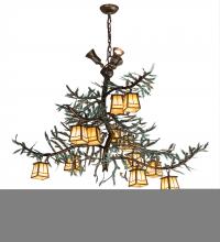 Meyda Black 218222 - 52" Long Pine Branch 12 Light W/Uplights Chandelier