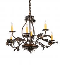 Meyda Black 218893 - 28" Wide Oak Leaf & Acorn 6 Light Chandelier