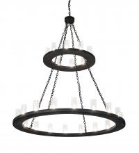 Meyda Black 219493 - 60" Wide Loxley 28 Light Two Tier Chandelier