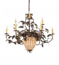 Meyda Black 223642 - 39" Wide Greenbriar Oak 9 Light Chandelier