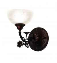 Meyda Black 225841 - 7" Wide Victorian Alabaster Wall Sconce