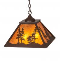 Meyda Black 226614 - 16" Square Tall Pines Pendant