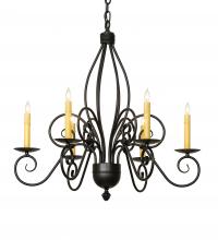 Meyda Black 227498 - 28" Wide Squire 6 Light Chandelier