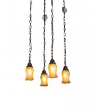 Meyda Black 227606 - 16" Square Bungalow 4 Light Cascading Pendant