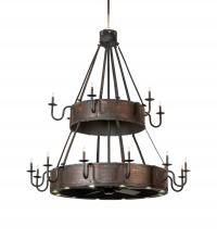 Meyda Black 227743 - 74" Wide Costello 18 Light Two Tier Chandel-Air