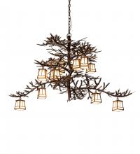 Meyda Black 228470 - 55" Long Pine Branch 12 Light Chandelier