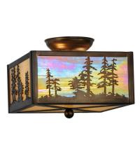 Meyda Black 22864 - 10"Sq Tall Pines Flushmount