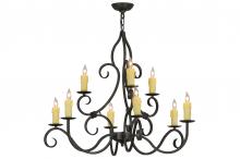 Meyda Black 228942 - 36" Wide Clayton 9 Light Chandelier