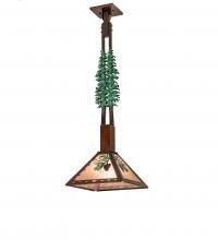 Meyda Black 229402 - 12" Square Winter Pine Tall Pines Pendant