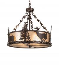 Meyda Black 230266 - 26" Wide Wildlife at Dusk Inverted Pendant