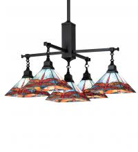 Meyda Black 230380 - 36" Square Prairie Dragonfly 5 Light Chandelier