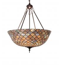 Meyda Black 230828 - 24" Wide Tiffany Fishscale Inverted Pendant