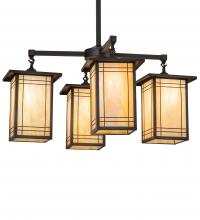 Meyda Black 233239 - 33" Square Prairie Mission 4 Light Chandelier