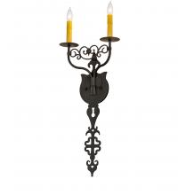 Meyda Black 233400 - 11" Wide Merano 2 Light Wall Sconce