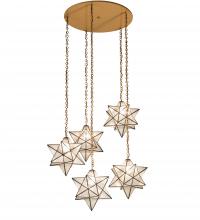 Meyda Black 234505 - 45" Wide Moravian Star 5 Light Cascading Pendant