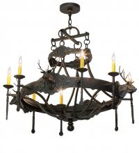 Meyda Black 234729 - 40" Wide Stag 8 Light Chandelier