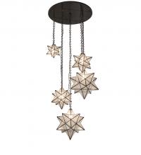 Meyda Black 234759 - 36" Wide Moravian Star 5 Light Cascading Pendant