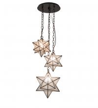 Meyda Black 236061 - 17" Wide Moravian Star 3 Light Cascading Pendant