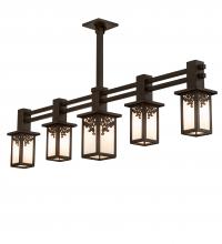 Meyda Black 236276 - 54" Long Hyde Park Ginko Leaf 5 Light Chandelier