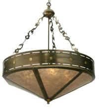 Meyda Black 23633 - 30"W Craftsman Target Inverted Pendant