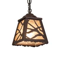 Meyda Black 237100 - 6" Square Spruce Pine Mini Pendant