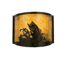 Meyda Black 23823 - 12" Wide Leaping Bass Wall Sconce