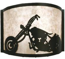 Meyda Black 23826 - 12"W Motorcycle Wall Sconce