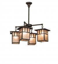 Meyda Black 239358 - 34" Wide Hyde Park Double Bar Mission 4 Light Chandelier