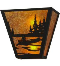 Meyda Black 23941 - 13"W Canoe At Lake Wall Sconce