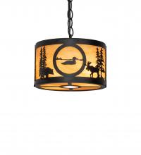 Meyda Black 240924 - 10" Wide Wildlife at Pine Lake Pendant