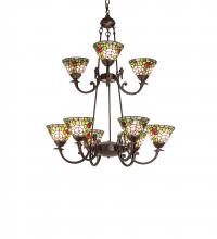 Meyda Black 241038 - 32" Wide Tiffany Roman 9 Light Chandelier