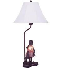 Meyda Black 24166 - 14.5"H Silhouette Girl with Puppy Accent Lamp