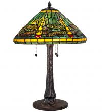 Meyda Black 241975 - 22" High Tiffany Dragonfly Table Lamp