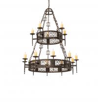 Meyda Black 242818 - 48" Wide Toscano 15 Light Two Tier Chandelier