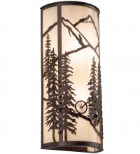 Meyda Black 243640 - 8" Wide Tall Pines Mountain Biker Wall Sconce