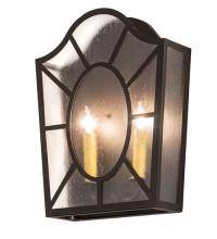 Meyda Black 243685 - 12" Wide Austin 2 Light Wall Sconce