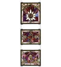 Meyda Black 24411 - 14"W X 39"H Solstice 3 Piece Stained Glass Window