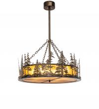 Meyda Black 244123 - 36" Wide Tall Pines Inverted Pendant