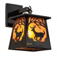 Meyda Black 244127 - 7.5" Wide Lone Deer Hanging Wall Sconce