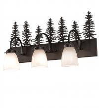 Meyda Black 244169 - 24" Wide Tall Pines 3 Light Vanity Light