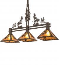 Meyda Black 244585 - 45" Long Winter Pine Tall Pines 3 Light Island Pendant