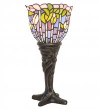 Meyda Black 244885 - 15" High Tiffany Flowering Lotus Mini Lamp