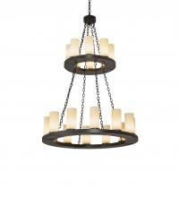 Meyda Black 245153 - 42" Wide Loxley 20 Light Two Tier Chandelier