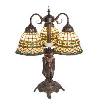 Meyda Black 245484 - 23" High Tiffany Roman 3 Light Table Lamp