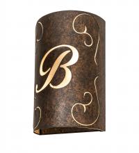 Meyda Black 245536 - 10" Wide Personalized B Monogram Wall Sconce