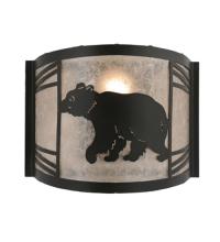 Meyda Black 247078 - 12" Wide Happy Bear on the Loose Left Wall Sconce