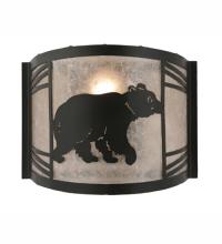 Meyda Black 247117 - 12" Wide Happy Bear on the Loose Right Wall Sconce