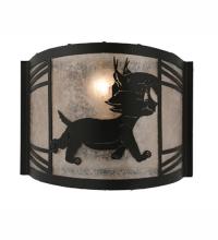 Meyda Black 247183 - 12" Wide Lynx on the Loose Right Wall Sconce