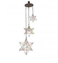 Meyda Black 247440 - 36" Wide Moravian Star 3 Light Cascading Pendant