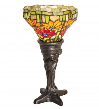 Meyda Black 247501 - 15" High Tiffany Poinsettia Mini Lamp